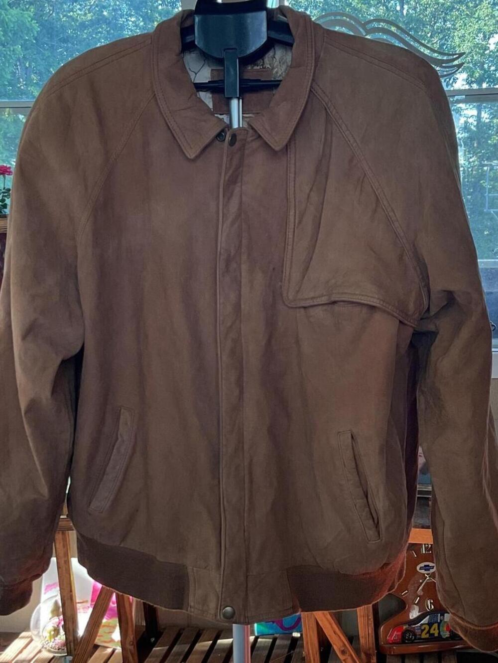Vintage 90s Marlboro Adventure Team Leather Bomber Jacket Map Lining Mens XL